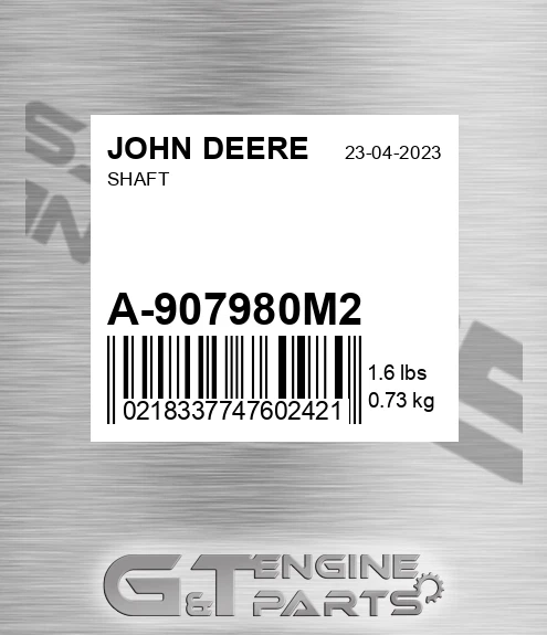 A-907980M2 Shaft for JOHN DEERE