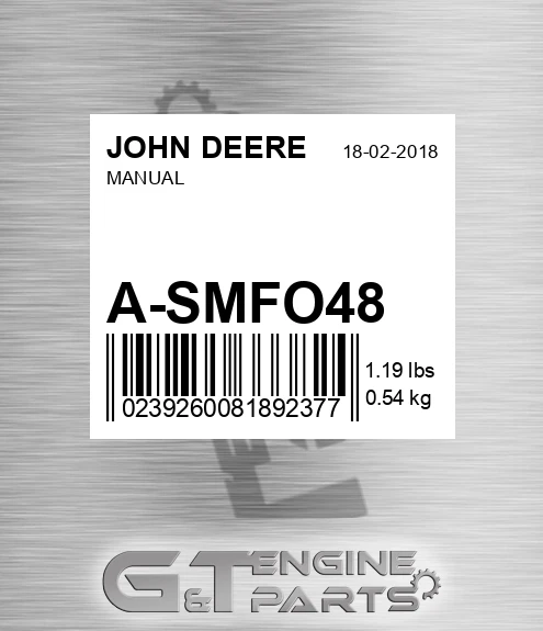 A-SMFO48 Manual for JOHN DEERE