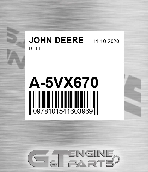 A-5VX670 Belt for JOHN DEERE