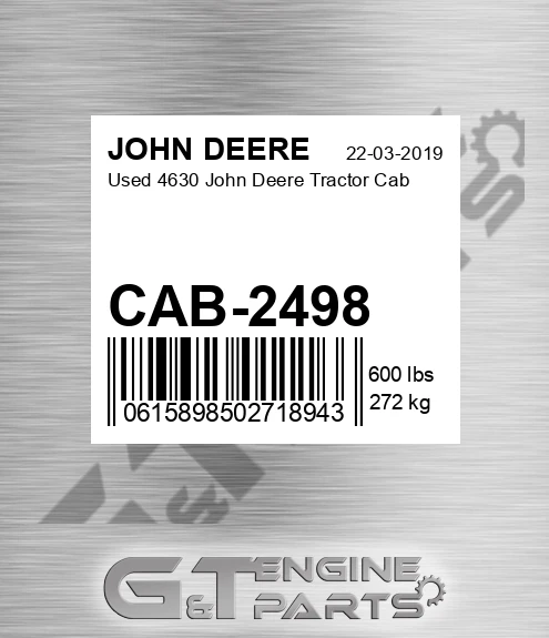 CAB-2498 Used 4630 Tractor Cab for JOHN DEERE