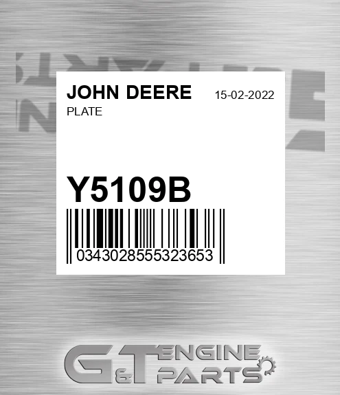 Y5109B Plate for JOHN DEERE