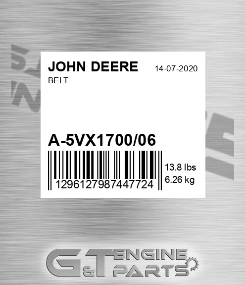 A-5VX1700/06 Belt for JOHN DEERE