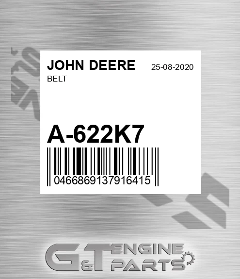 A-622K7 Belt for JOHN DEERE