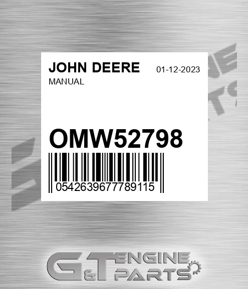 OMW52798 Manual for JOHN DEERE