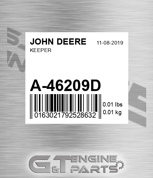 A-46209D Keeper for JOHN DEERE