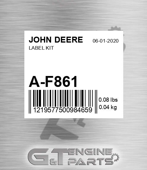 A-F861 Label Kit for JOHN DEERE