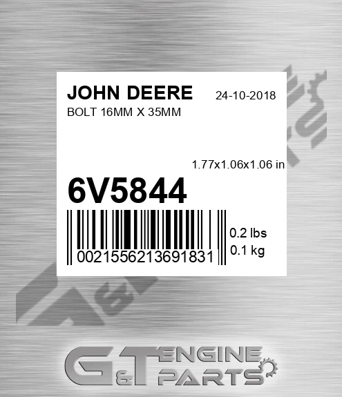 6V5844 Bolt 16mm X 35mm