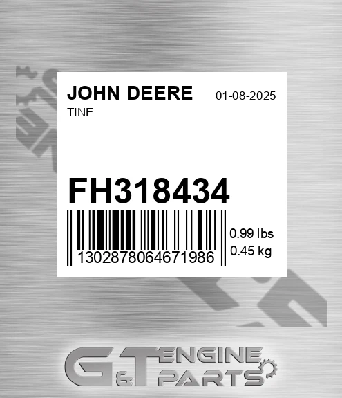 FH318434 Tine for JOHN DEERE