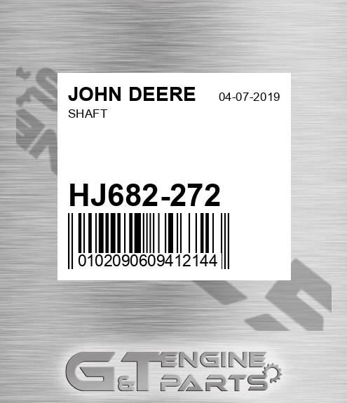 HJ682-272 Shaft for JOHN DEERE