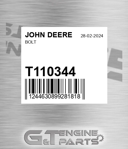 T110344 JOHN DEERE Bolt
