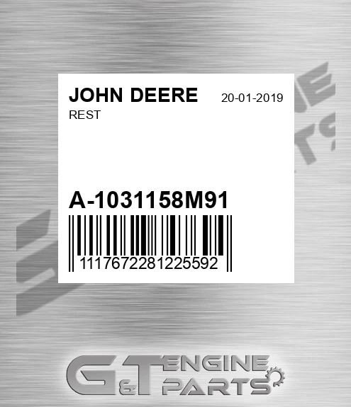 A-1031158M91 Rest for JOHN DEERE