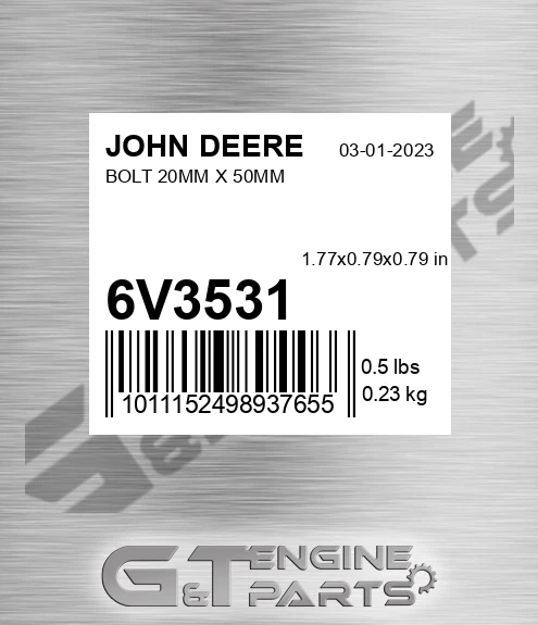 6V3531 Bolt 20mm X 50mm