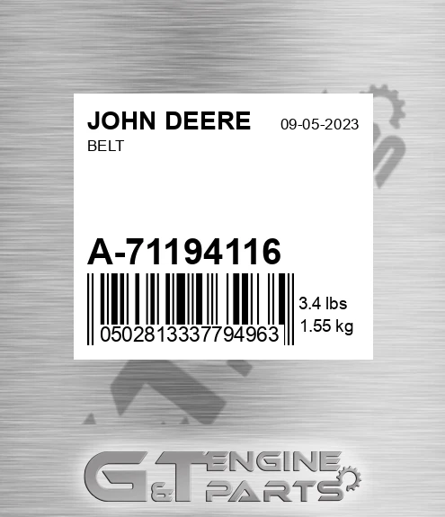 A-71194116 Belt for JOHN DEERE