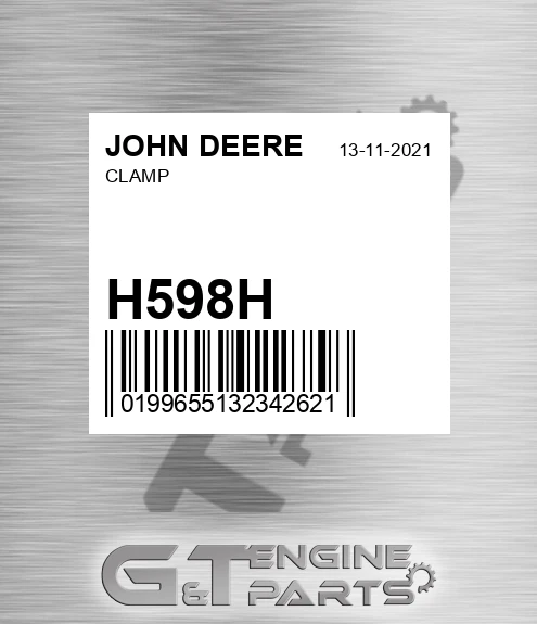 H598H Clamp for JOHN DEERE