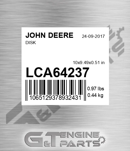 LCA64237 Disk for JOHN DEERE