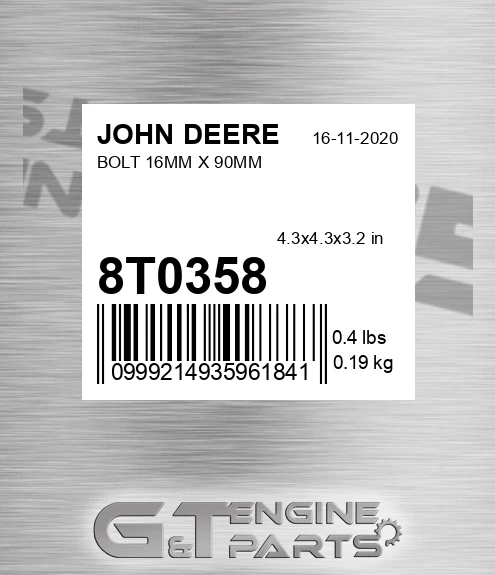 8T0358 Bolt 16mm X 90mm