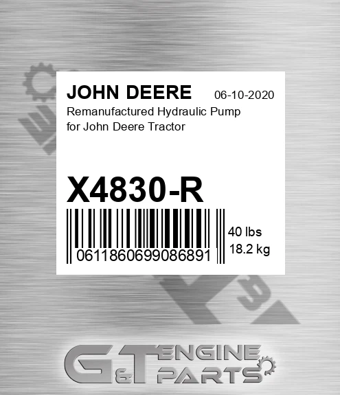 X4830-R Remanufactured Hydraulic Pump For Tractor for JOHN DEERE