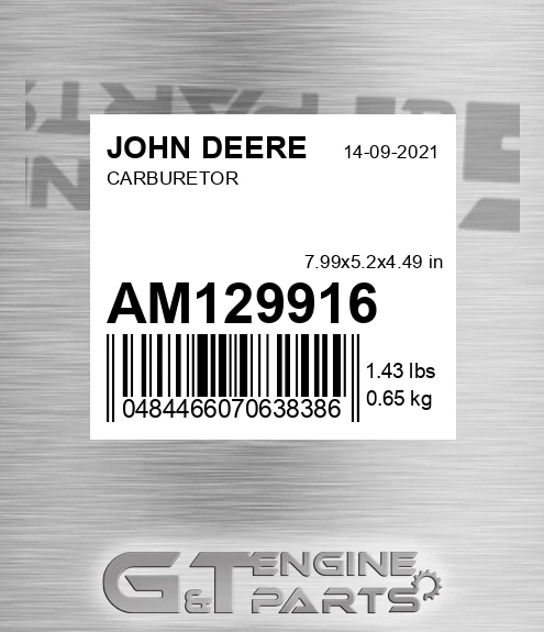 AM129916 Carburetor for JOHN DEERE