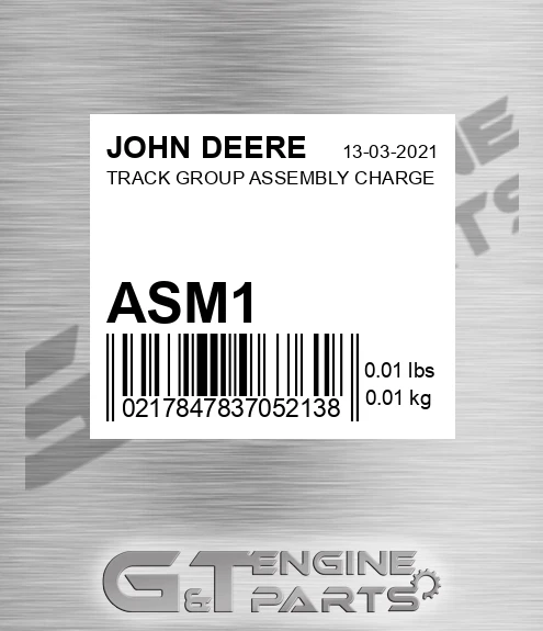 ASM1 JOHN DEERE Track Group Assembly Charge