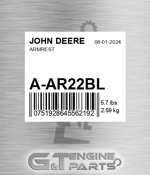 A-AR22BL Armrest for JOHN DEERE