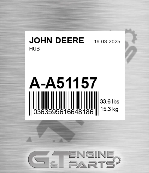 A-A51157 Hub for JOHN DEERE