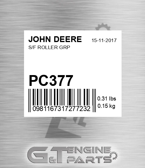 PC377 JOHN DEERE S/f Roller Grp
