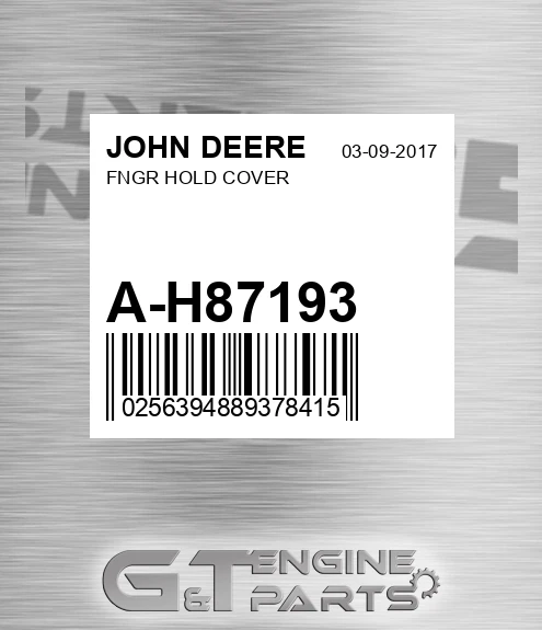 A-H87193 Fngr Hold Cover for JOHN DEERE