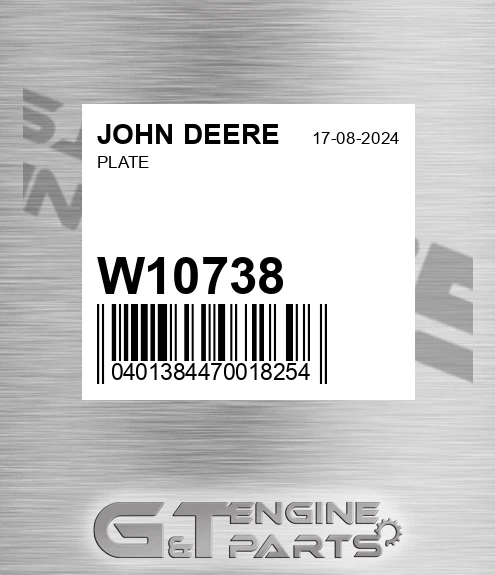 W10738 Plate for JOHN DEERE