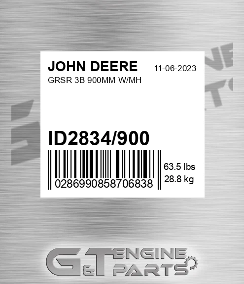 ID2834/900 Grsr 3b 900mm W/mh for JOHN DEERE