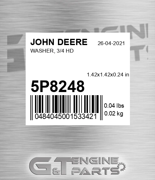5P8248 Washer, 3/4 Hd