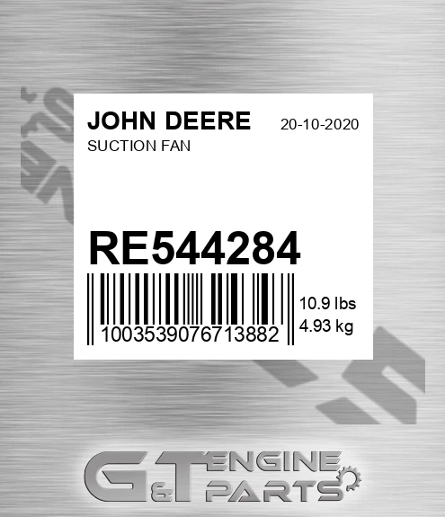RE544284 Suction Fan for JOHN DEERE