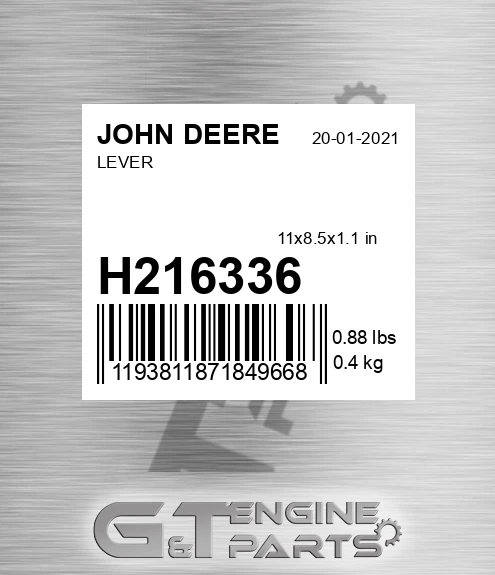 H216336 Lever for JOHN DEERE