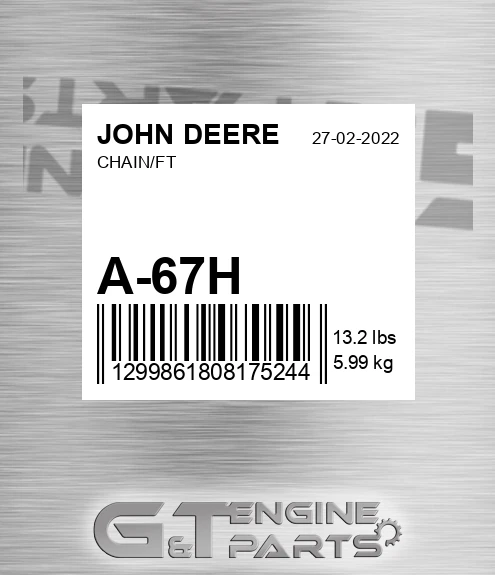 A-67H Chain/ft for JOHN DEERE