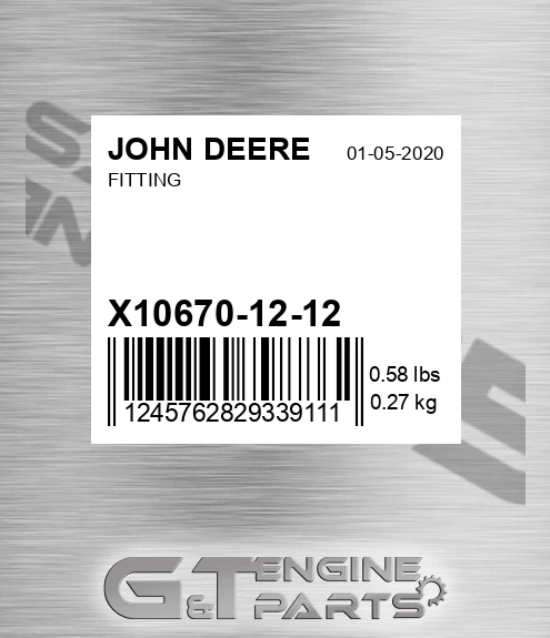 X10670-12-12 Fitting for JOHN DEERE