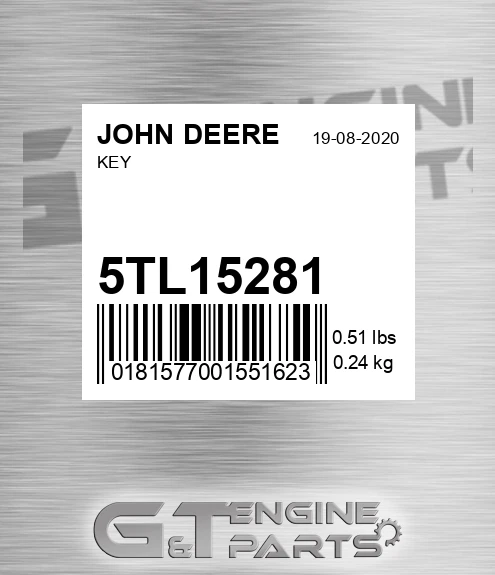 5TL15281 Key for JOHN DEERE