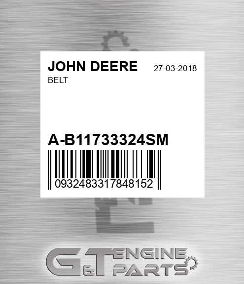 A-B11733324SM Belt for JOHN DEERE
