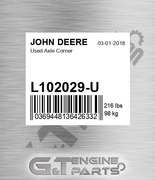 L102029-U Used Axle Corner for JOHN DEERE