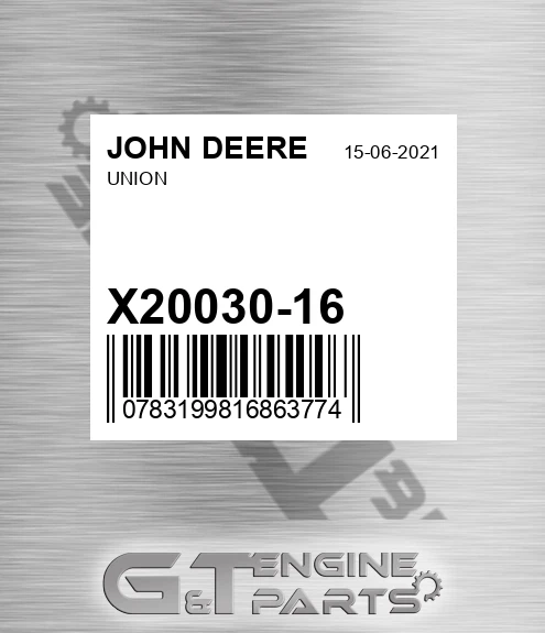 X20030-16 Union for JOHN DEERE