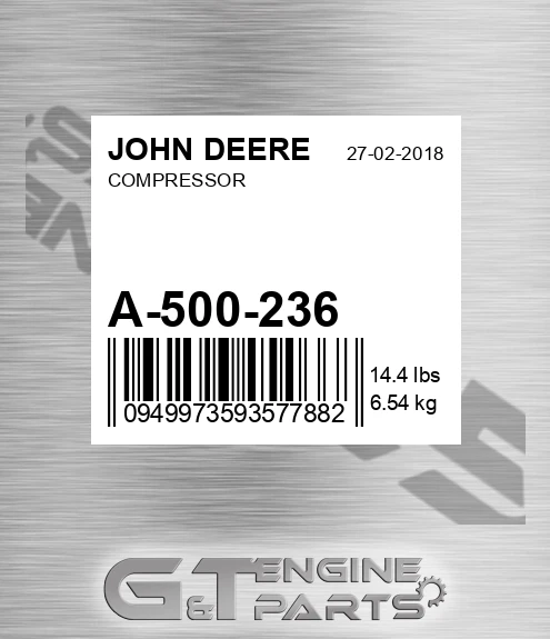 A-500-236 Compressor for JOHN DEERE