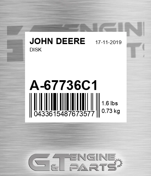 A-67736C1 Disk for JOHN DEERE