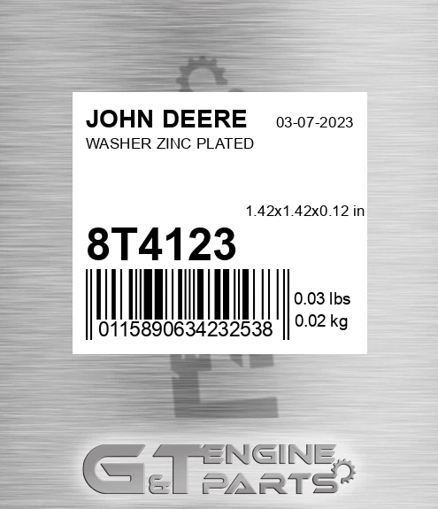 8T4123 Washer Zinc Plated