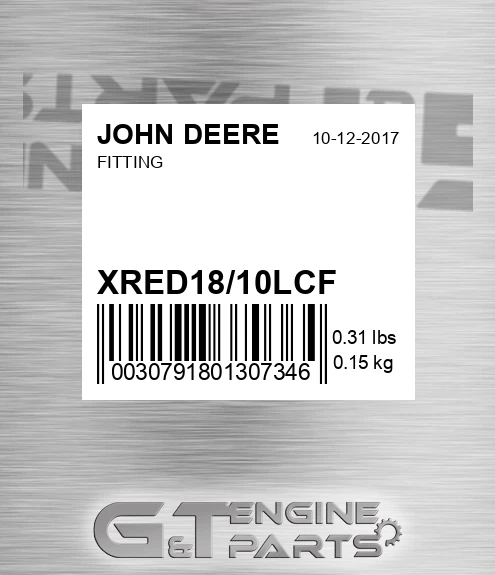 XRED18/10LCF Fitting for JOHN DEERE