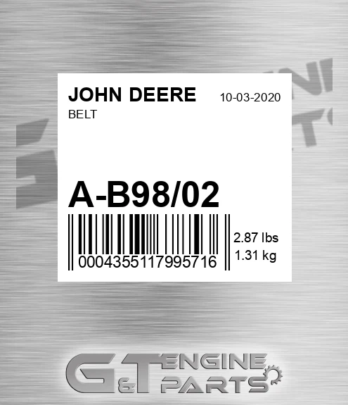A-B98/02 Belt for JOHN DEERE