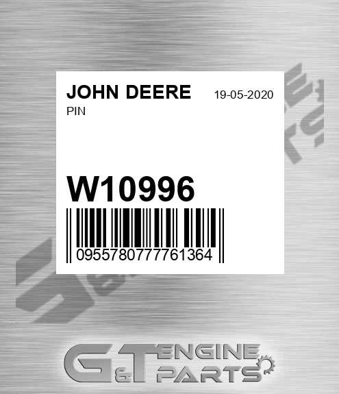 W10996 Pin for JOHN DEERE