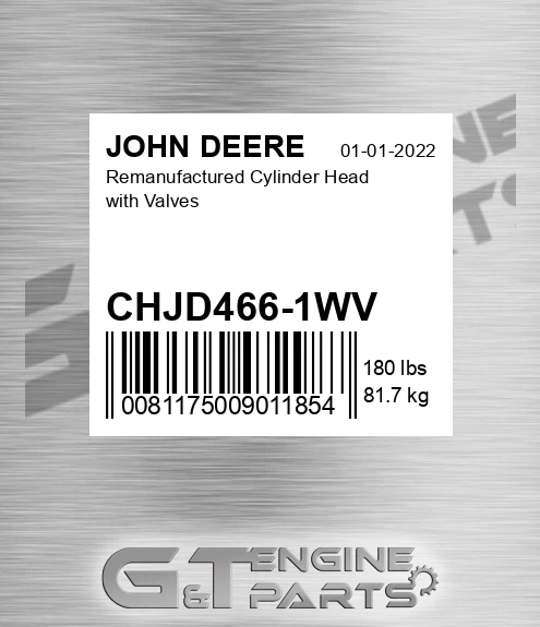CHJD466-1WV Remanufactured Cylinder Head With Valves for JOHN DEERE