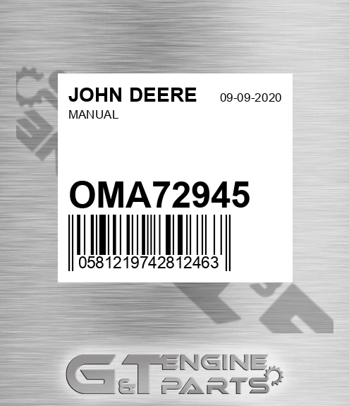OMA72945 Manual for JOHN DEERE