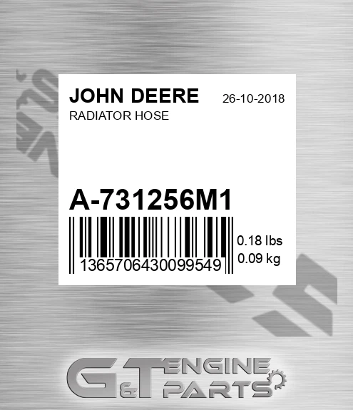 A-731256M1 Radiator Hose for JOHN DEERE