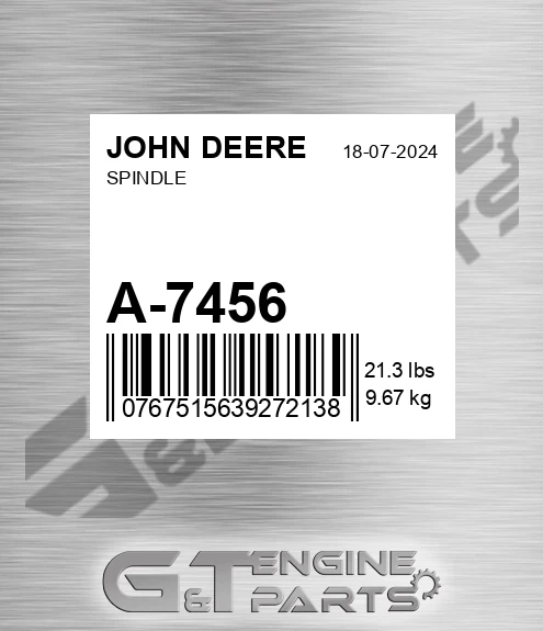 A-7456 Spindle for JOHN DEERE