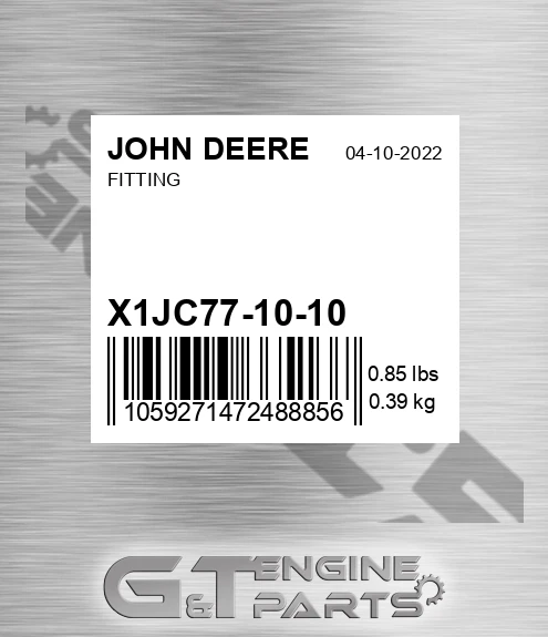 X1JC77-10-10 Fitting for JOHN DEERE