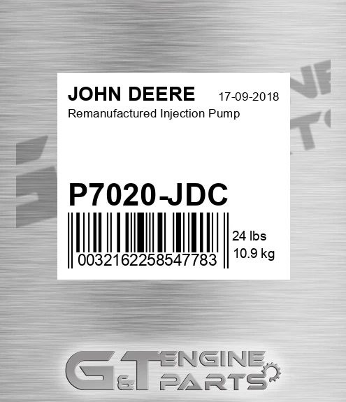 P7020-JDC Remanufactured Injection Pump for JOHN DEERE